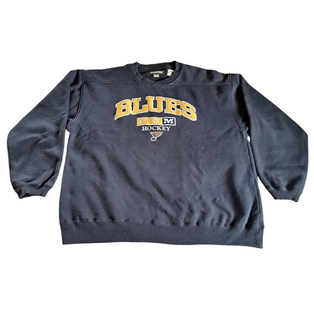 VINTAGE ST LOUIS BLUES CCM CENTER ICE AUTHENTIC MEN'S LARGE SWEATSHIRT